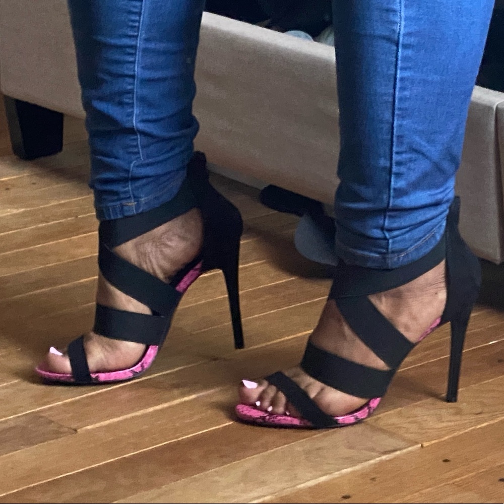 Pink Snakeskin Heels